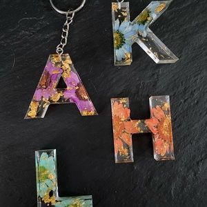 Resin flower keychain